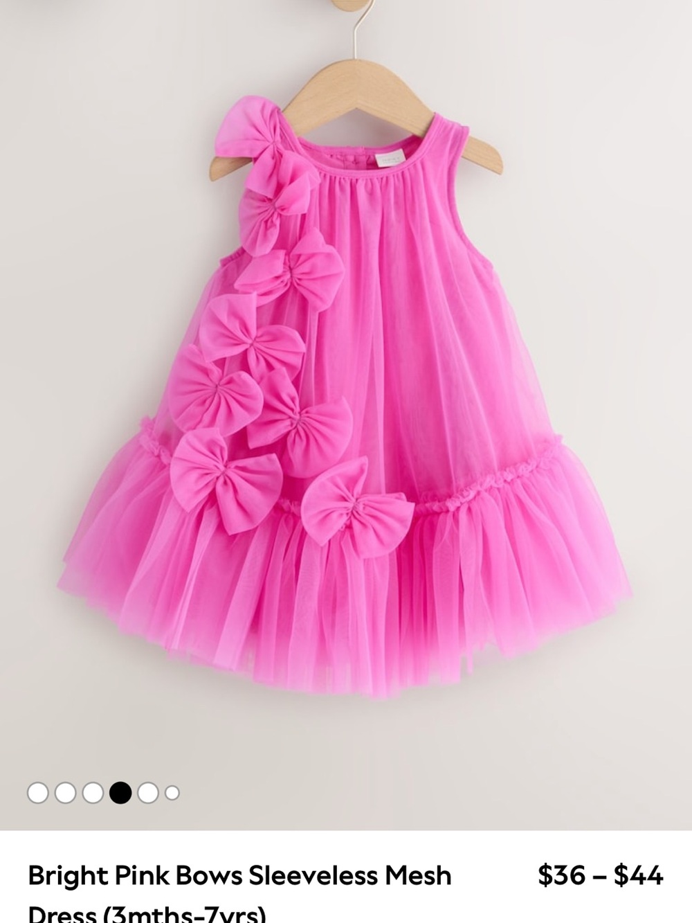 next Bright Pink Sleeveless Mesh Tulle Dress